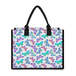 Colorful Butterfly Pattern Print Canvas Tote Bag