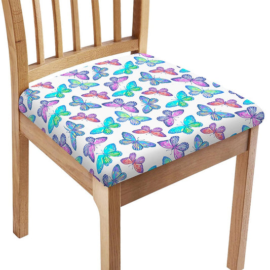 Colorful Butterfly Pattern Print Chair Cushion Cover