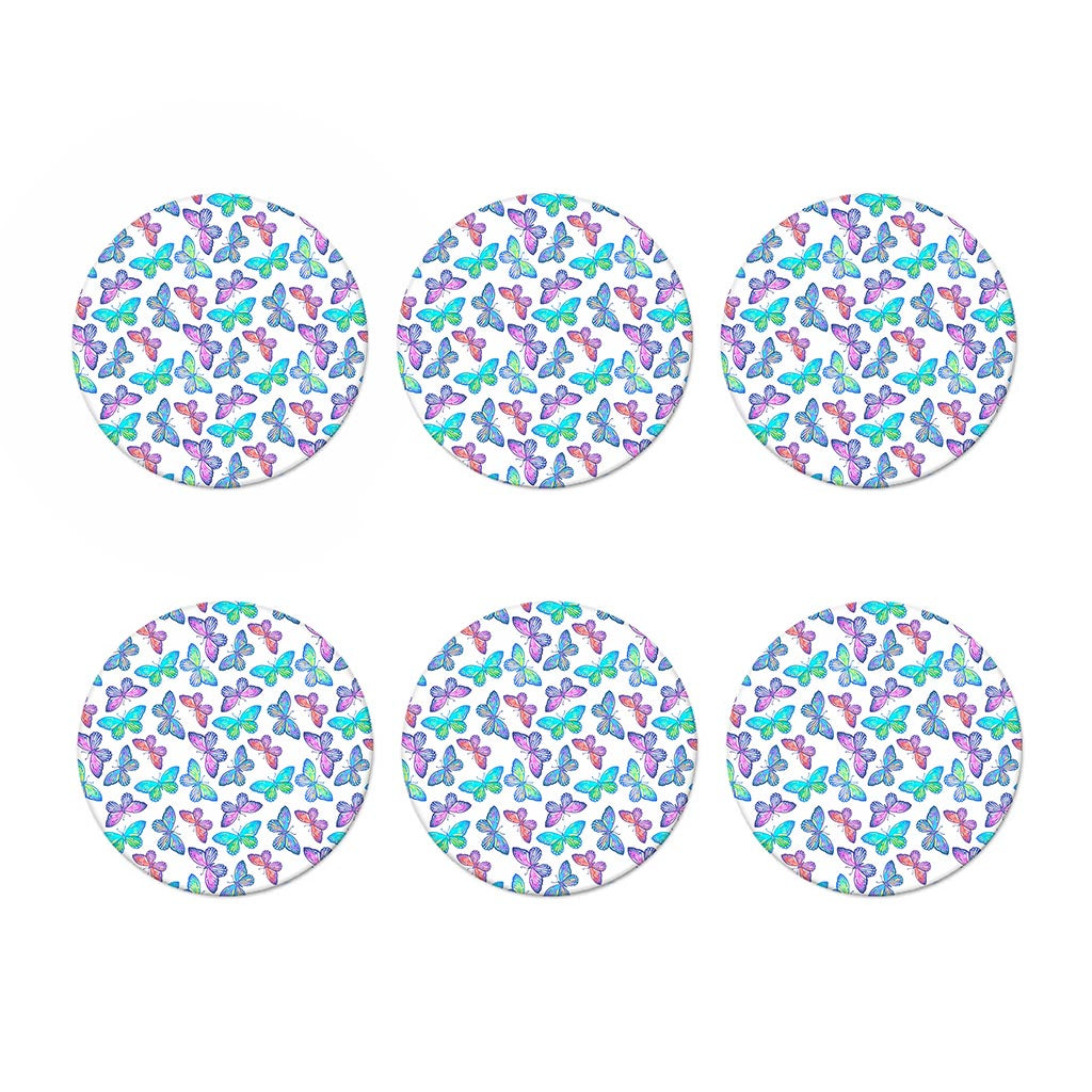 Colorful Butterfly Pattern Print Coaster Set