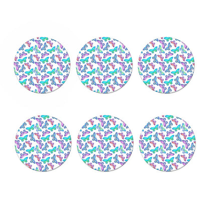 Colorful Butterfly Pattern Print Coaster Set