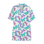 Colorful Butterfly Pattern Print Cotton Hawaiian Shirt