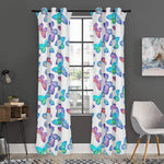 Colorful Butterfly Pattern Print Curtain