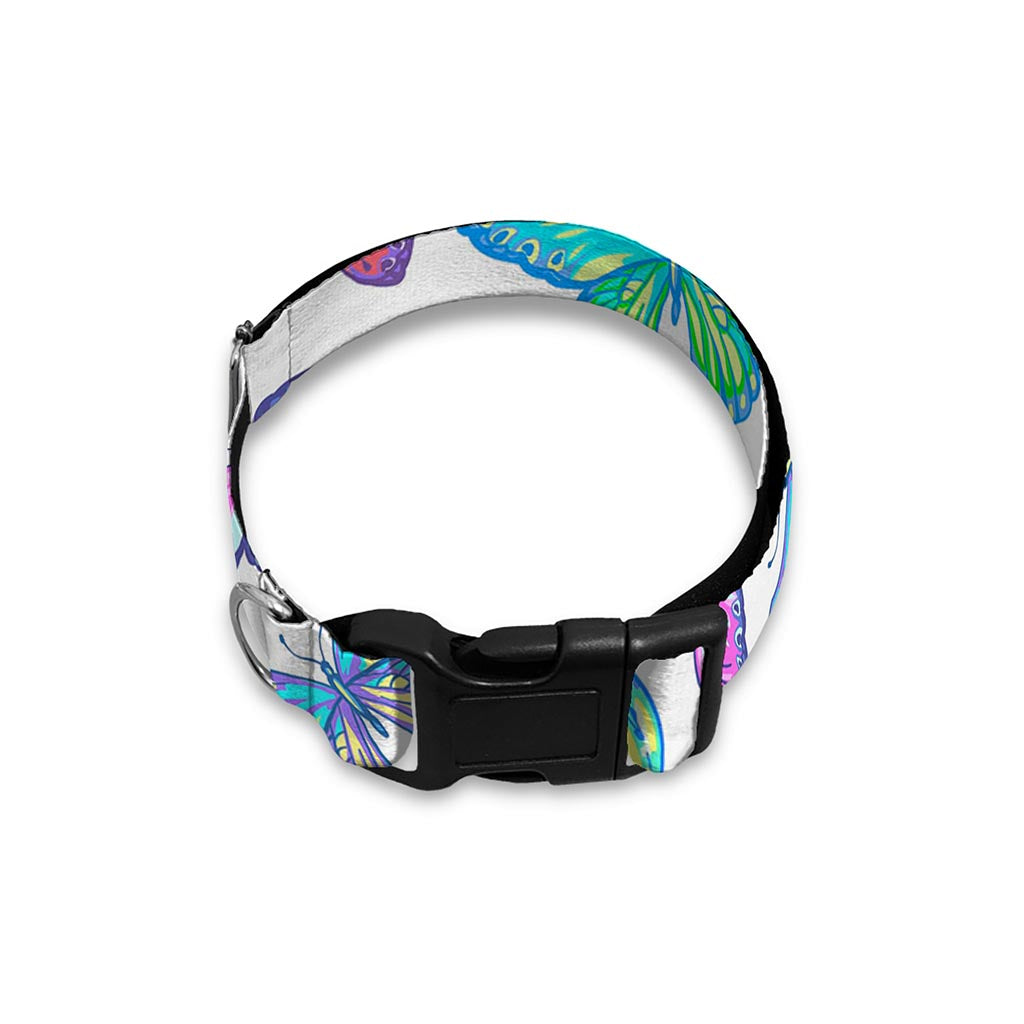 Colorful Butterfly Pattern Print Dog Collar