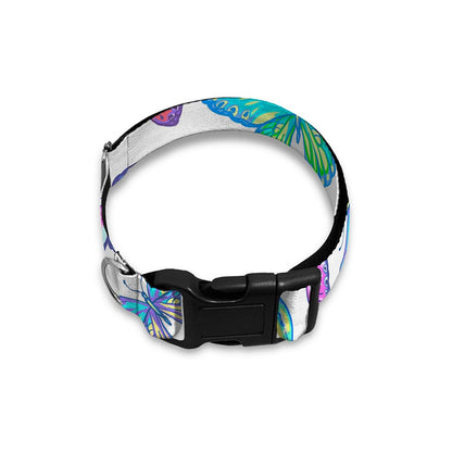 Colorful Butterfly Pattern Print Dog Collar