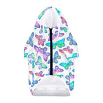 Colorful Butterfly Pattern Print Dog Zip Up Hoodie