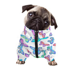 Colorful Butterfly Pattern Print Dog Zip Up Jacket