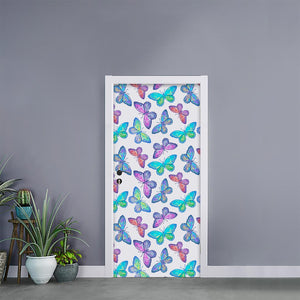 Colorful Butterfly Pattern Print Door Sticker