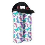 Colorful Butterfly Pattern Print Double Neoprene Wine Tote