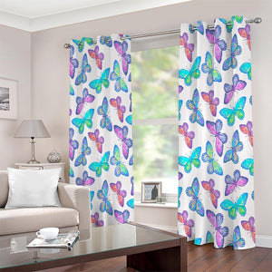 Colorful Butterfly Pattern Print Extra Wide Grommet Curtains