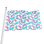 Colorful Butterfly Pattern Print Flag