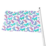 Colorful Butterfly Pattern Print Flag