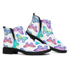 Colorful Butterfly Pattern Print Flat Ankle Boots