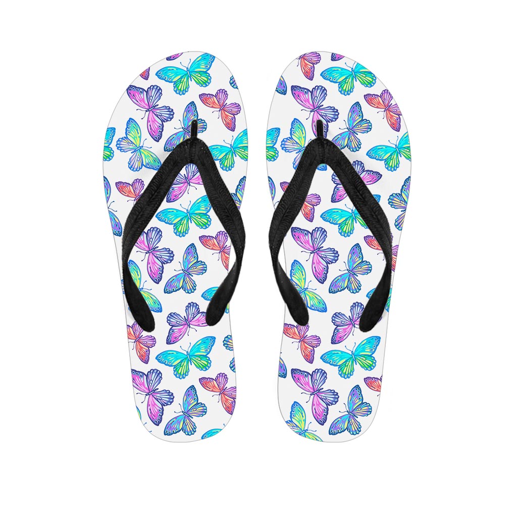 Colorful Butterfly Pattern Print Flip Flops