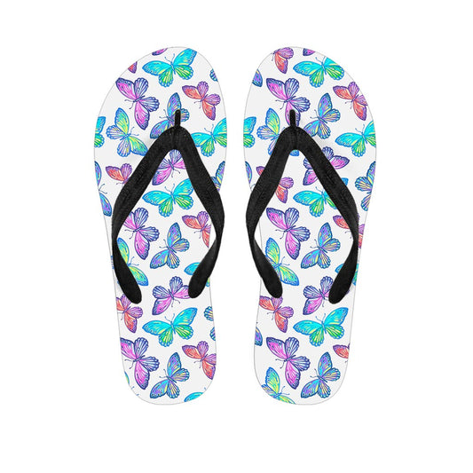 Colorful Butterfly Pattern Print Flip Flops