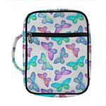 Colorful Butterfly Pattern Print Front Pocket Bible Bag