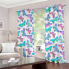 Colorful Butterfly Pattern Print Grommet Curtains