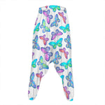 Colorful Butterfly Pattern Print Hammer Pants