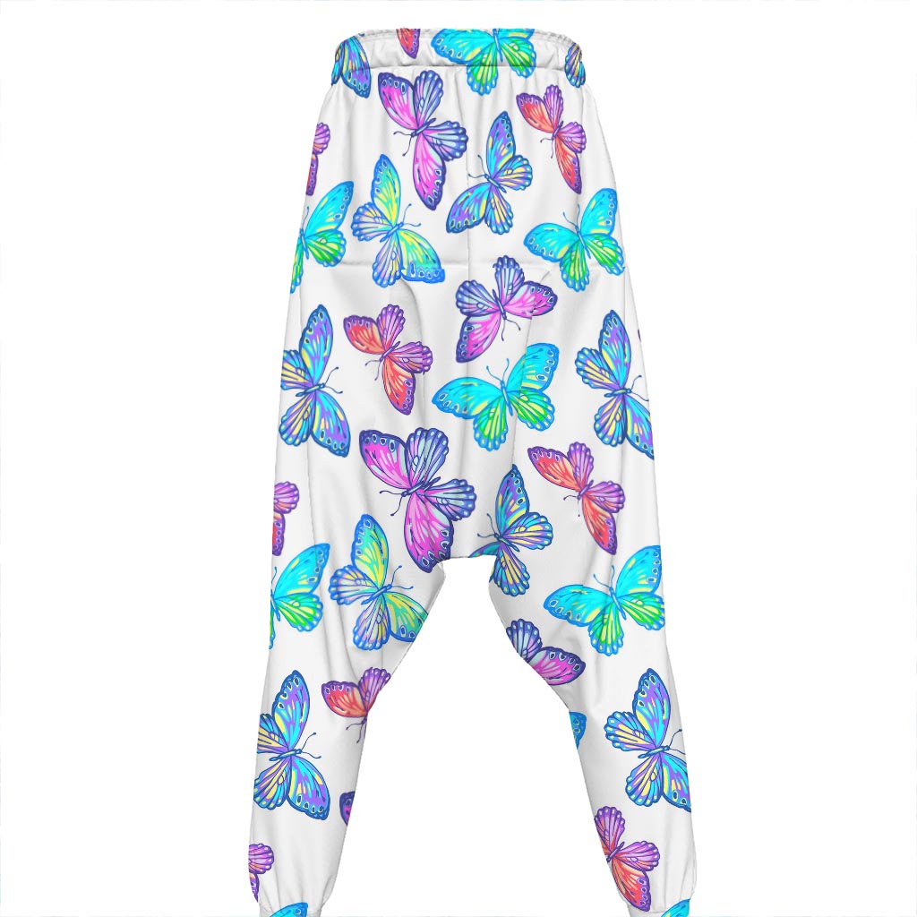 Colorful Butterfly Pattern Print Hammer Pants