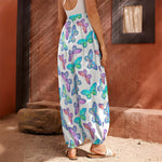 Colorful Butterfly Pattern Print Harem Pants