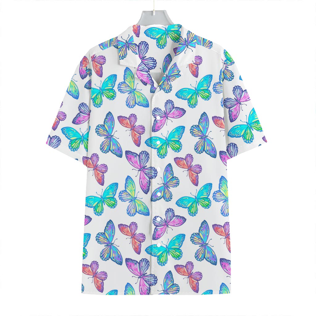 Colorful Butterfly Pattern Print Hawaiian Shirt