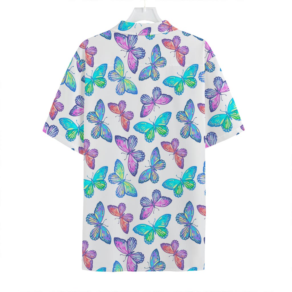 Colorful Butterfly Pattern Print Hawaiian Shirt