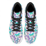 Colorful Butterfly Pattern Print High Top Leather Sneakers