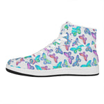 Colorful Butterfly Pattern Print High Top Leather Sneakers
