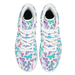 Colorful Butterfly Pattern Print High Top Leather Sneakers