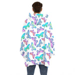 Colorful Butterfly Pattern Print Hoodie Blanket
