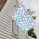 Colorful Butterfly Pattern Print House Flag