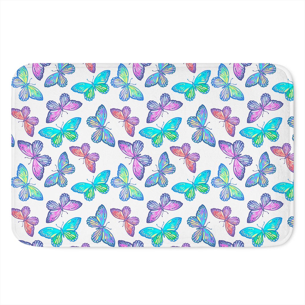 Colorful Butterfly Pattern Print Indoor Door Mat