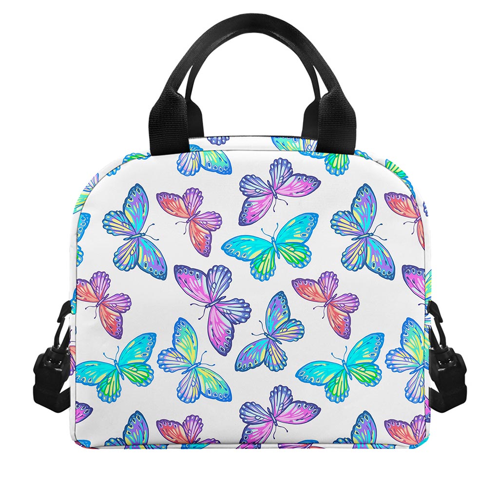 Colorful Butterfly Pattern Print Insulated Lunch Bag