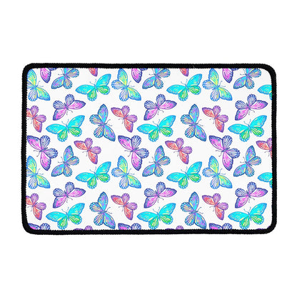 Colorful Butterfly Pattern Print Kitchen Mat
