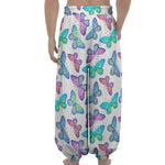 Colorful Butterfly Pattern Print Lantern Pants