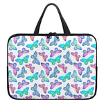 Colorful Butterfly Pattern Print Laptop Sleeve With Handle