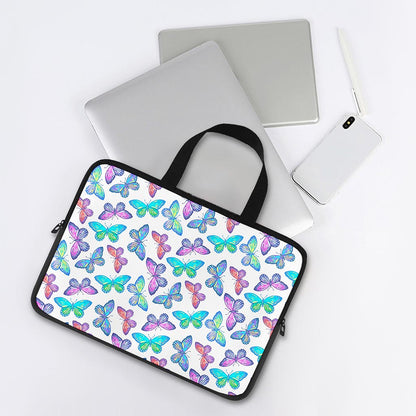 Colorful Butterfly Pattern Print Laptop Sleeve With Handle