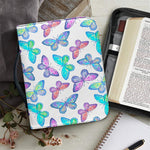 Colorful Butterfly Pattern Print Leather Bible Cover