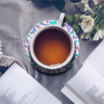 Colorful Butterfly Pattern Print Leather Coaster Set