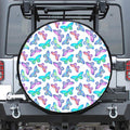 Colorful Butterfly Pattern Print Leather Spare Tire Cover