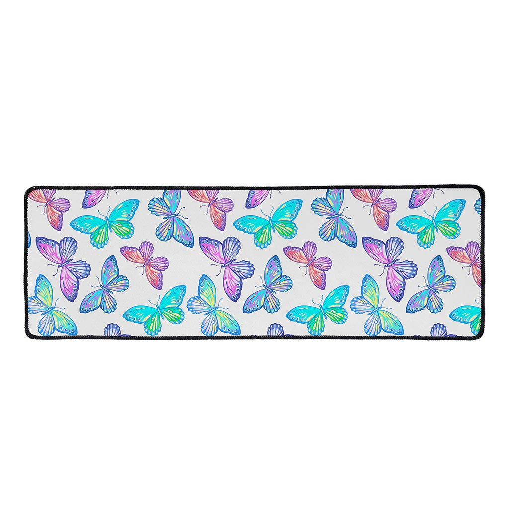 Colorful Butterfly Pattern Print Long Kitchen Mat