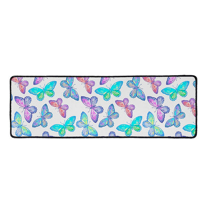 Colorful Butterfly Pattern Print Long Kitchen Mat