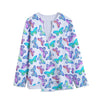 Colorful Butterfly Pattern Print Long Sleeve Short Coat