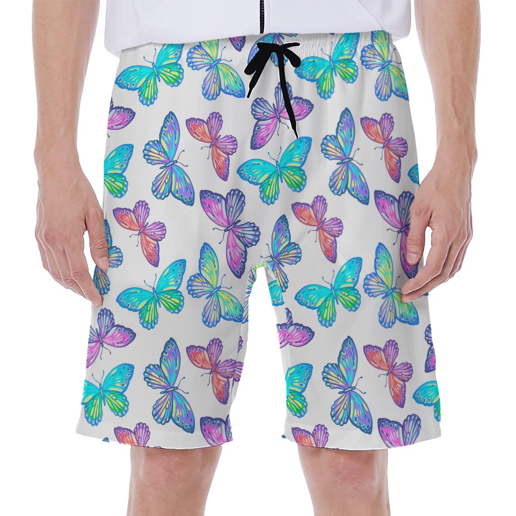 Colorful Butterfly Pattern Print Men's Beach Shorts