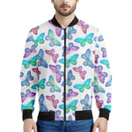 Colorful Butterfly Pattern Print Men's Bomber Jacket