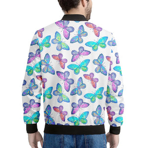 Colorful Butterfly Pattern Print Men's Bomber Jacket