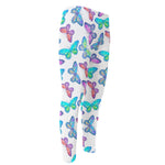 Colorful Butterfly Pattern Print Men's Compression Pants