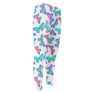 Colorful Butterfly Pattern Print Men's Compression Pants