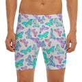 Colorful Butterfly Pattern Print Men's Long Boxer Briefs