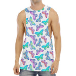 Colorful Butterfly Pattern Print Men's Muscle Tank Top