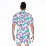 Colorful Butterfly Pattern Print Men's Rompers